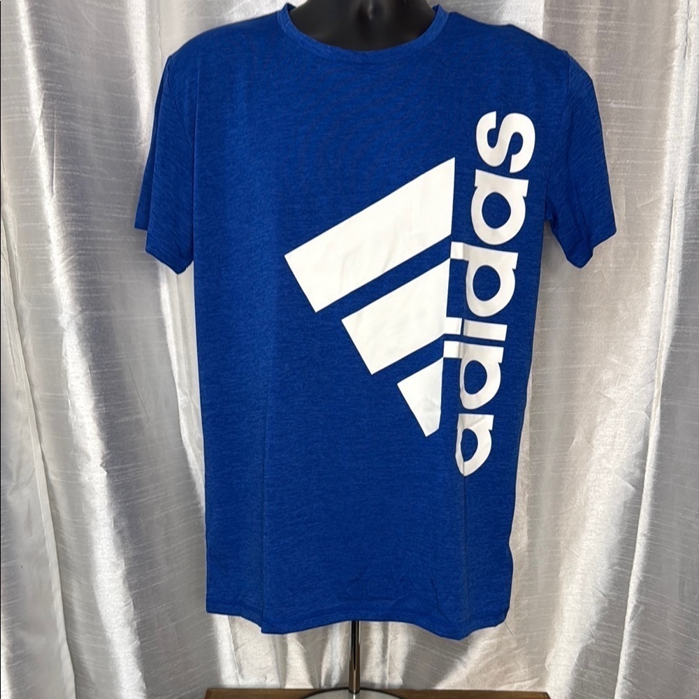 Adidas Climalite NWT Bright Blue Logo Boys XL Short Sleeve Shirt